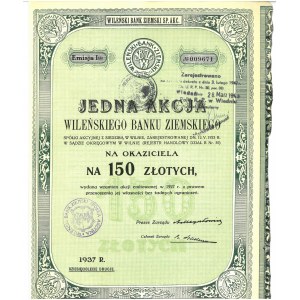 Vilnius Land Bank, Ausgabe 1, 150 Zloty 1937