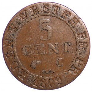 Niemcy, Westfalen, Hieronymus Napoleon, 5 Centymów 1809