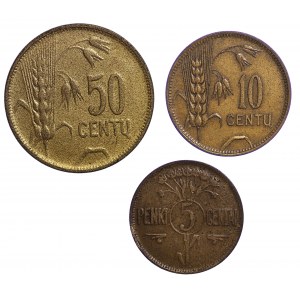 Litwa, 50 centu 1925, 10 centu 1925 i 5 centai 1925