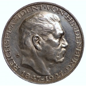 Niemcy, medal wybity z okazji 80. urodzin Paula von Hindenburga, 1927 D, Monachium add