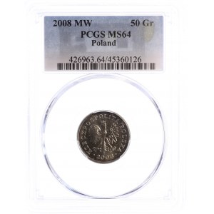 50 groszy 2008 - PCGS MS64