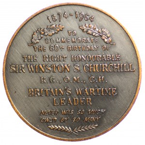 Great Britain, 80th Birthday Anniversary Medal for Winston Churchill 1954