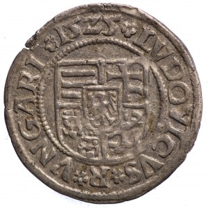 Maďarsko, Ludvík II. , denár 1525 K-B