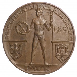 Medaille, Allgemeine Landesausstellung in Poznań, entworfen von Jan Wysocki 1929 - selten und schön