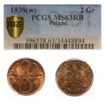 2 grosze 1938 - PCGS MS 63 RB
