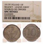 10 fenigów 1917 NGC UNC DETAILS - doubled die