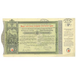 Rakúsko-Uhorsko, dlhopis Červeného kríža, 5 guldenov/5 forintov - Budapešť/Viedeň 1882
