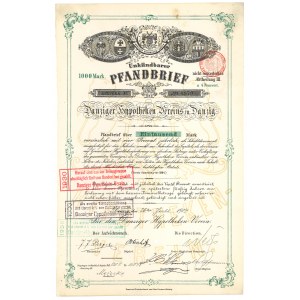 Gdaňsk, hypoteční list na 1 000 marek 1904