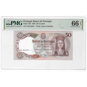 Portugalia, 50 escudos 1964 - PMG 66 EPQ