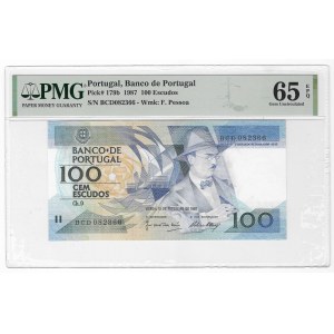 Portugalia, 100 escudos 1987 - PMG 65 EPQ