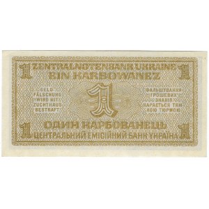 Ukraine, 1 Karfunkel 1942 - seltenere kastanienbraune Ziffer