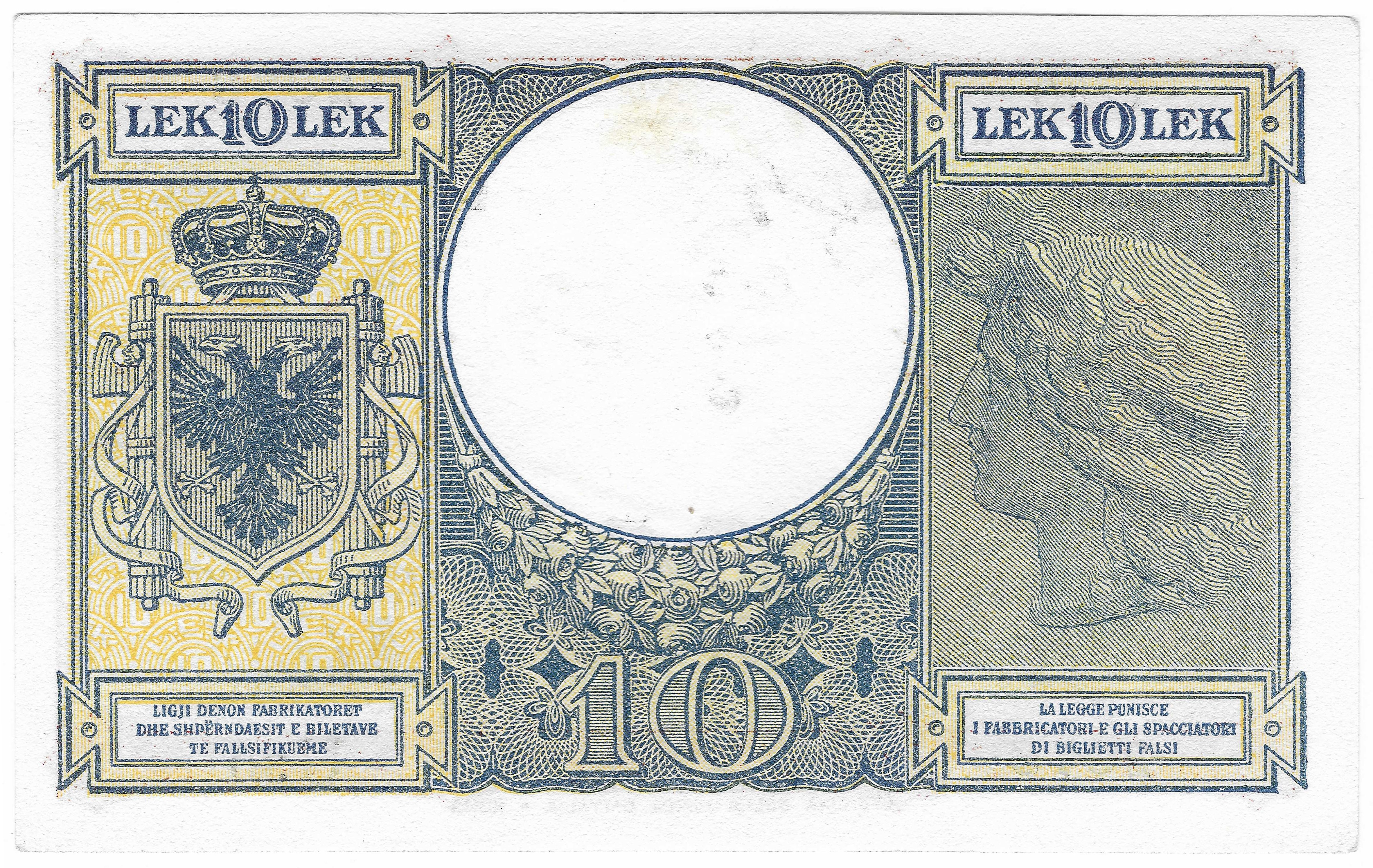 Albania, 10 Lek 1940 - Italian occupation - beautiful - Online auction /  Online bidding - Price - OneBid