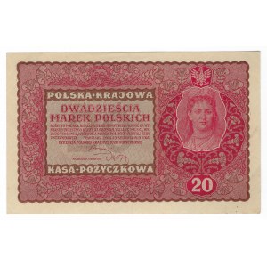 20 Polish Marks 1919, 2nd Series EV