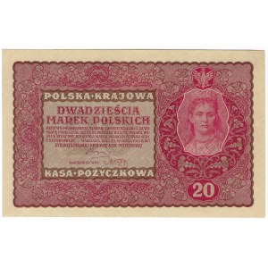 20 Polnische Mark 1919, 2. Serie DR