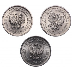 set of 3 x 10 pennies 1967, 1968, 1969