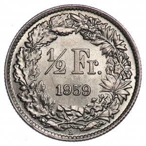 Švýcarsko, 1/2 franku 1959