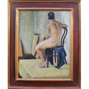 Author unknown (work attributed to Jerzy Fedkowicz), Female nude in a studio