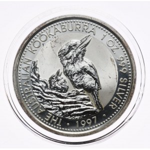 Austrálie, Kookaburra, 1997, 1 oz, Ag 999 unce