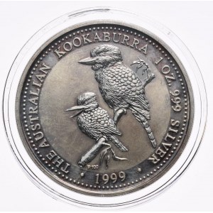 Austrália, Kookaburra, 1999, 1 oz, Ag 999 unca