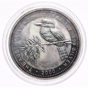 Australia, Kookaburra, 2000, 1 oz, uncja Ag 999