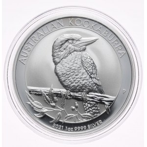 Austrália, Kookaburra, 2021, 1 oz, Ag 999 unca