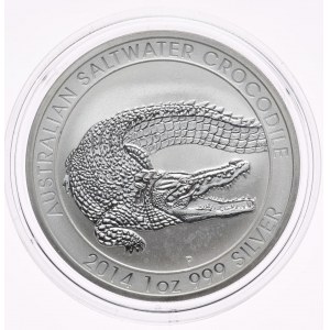 Australia, krokodyl 2014, 1 oz, 1 uncja Ag 999