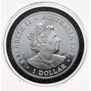 Austrália, delfín 2020, 1 oz, 1 oz Ag 999