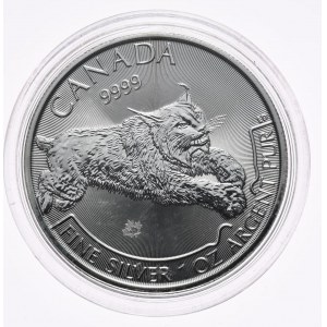 Kanada, ryś 2017, 1 oz, 1 uncja Ag 999