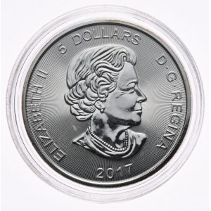 Kanada, ryś 2017, 1 oz, 1 uncja Ag 999