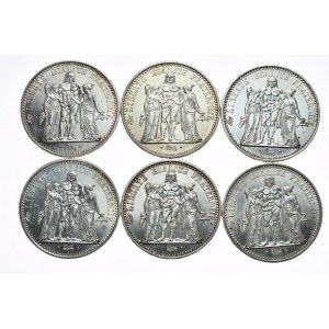 Francúzsko, 10 frankov, rôzne ročníky od roku 1965, sada 6 kusov (2)