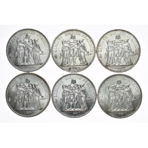 Frankreich, 10 Francs, verschiedene Jahrgänge ab 1965, Satz zu 6 Stück (8)