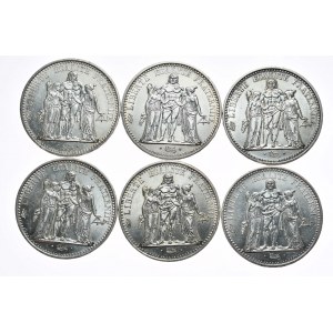 Francja, 10 franków, różne roczniki od 1965, zestaw 6 sztuk (9)