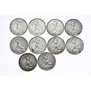 USSR, 50 kopecks 1924-26, set of 10 pieces