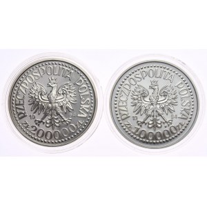 Set of 2 pieces 100000 zloty 1994 Warsaw Uprising-anniversary, 200000 zloty 1994 Monte Cassino