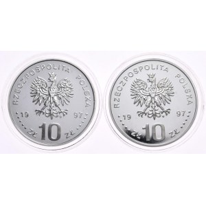 Set of 2 pieces 10 zloty 1997 Sagittarius, anniversary of the death of Saint Adalbert