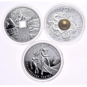 Set of 3 pieces 10 zloty 2008-2010 Games: Beijing - hole and ball, Vancouver