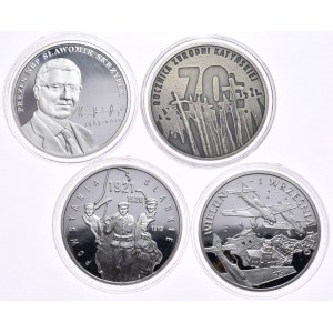 Set of 4 pieces 10 PLN 2009-2011, Wieluń, Katyn, Fiddler, Silesian uprisings