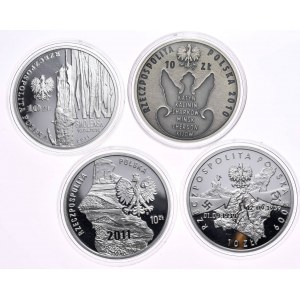 Set of 4 pieces 10 PLN 2009-2011, Wieluń, Katyn, Fiddler, Silesian uprisings