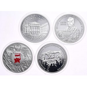 Set of 4 pieces 10 zloty 2009-2011, anniversary of NIK, Central Bank, NZS, August '80