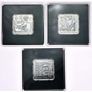 Set of 3 pieces 10 zl 2009-2011, Niemen, Komeda, Wasowski/Przybora - clips