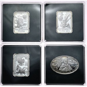 Set of 4 pieces 10 zl 2009-2011, Hussar, Cavalryman, Lancer, Kłuszyn 1610