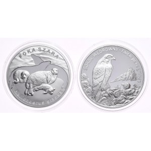 Set of 2 pieces, £20 2007, Seal, £20 2008, Falcon