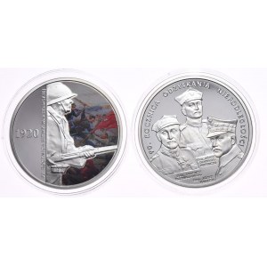 Set of 2 pieces, 20 zl 2008 90th Anniversary of Independence, 20 zl 2010, 90th Anniversary of the Battle of Warsaw