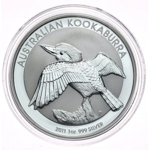 Austrália, Kookaburra, 2011, 1 oz, Ag 999 unca