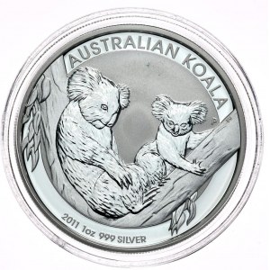 Austrália, koala 2011, 1 oz, 1 oz Ag 999