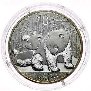 Čína, panda 2010, 1 oz, Ag 999 unce