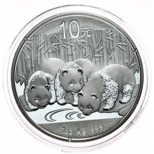 Čína, panda 2013, 1 oz, unca Ag 999