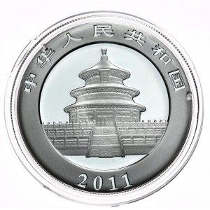 Čína, panda 2011, 1 oz, unce Ag 999