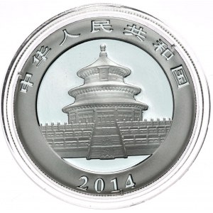 Čína, panda 2014, 1 oz, unce Ag 999