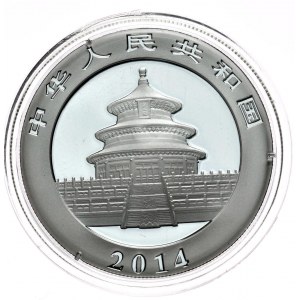 Čína, panda 2014, 1 oz, unca Ag 999